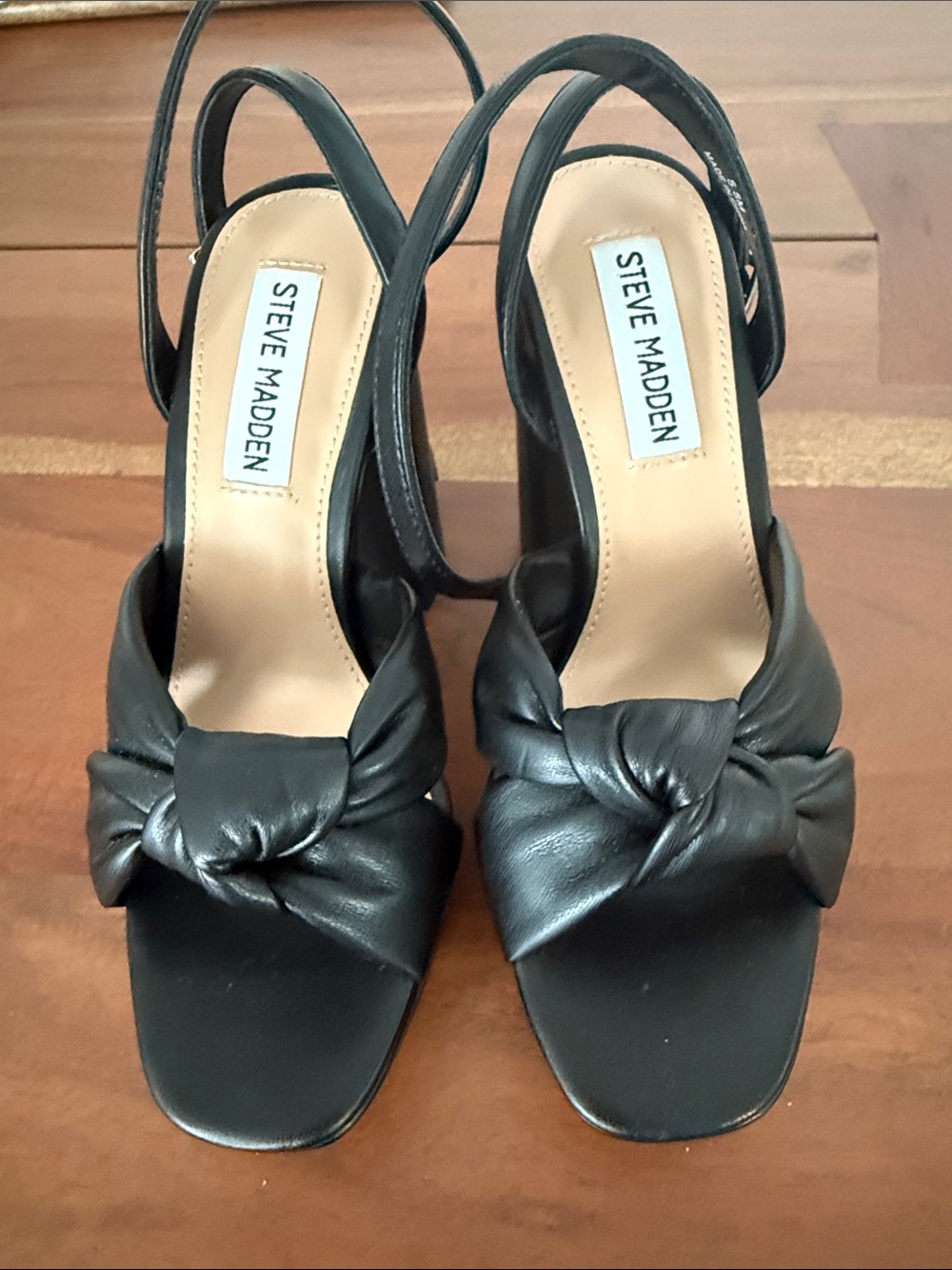 Steve Madden Black Knotted Slingback Heels SZ 5.5